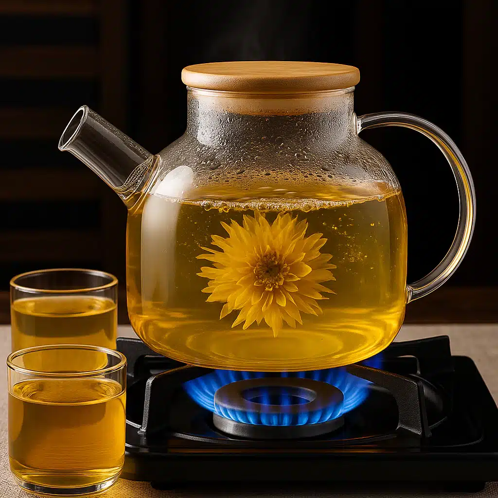 Chaleira de Vidro com Infusor Inox